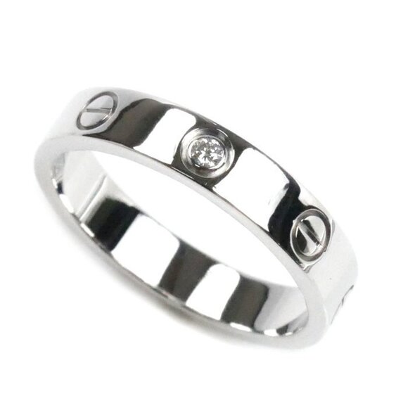 CARTIER 18k Silver Diamond Love Ring - Picture 1 of 8